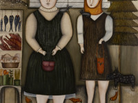 María José Romero, Shopping group, óleo sobre tela, 120 x 100 cm., 2023